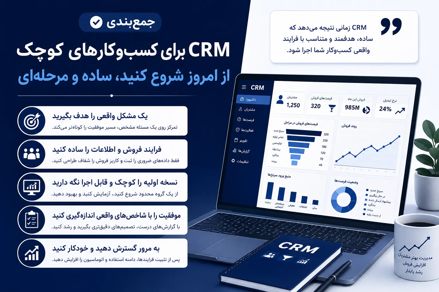 CRM برای کسب‌وکارهای کوچک؛ از فایل اکسل تا فروش قابل‌پیگیری