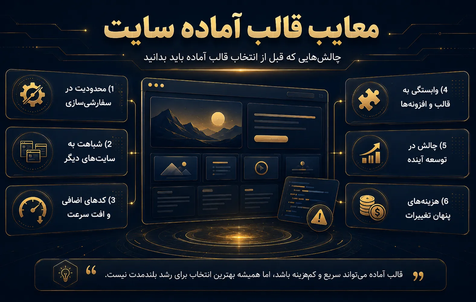 معایب قالب آماده سایت